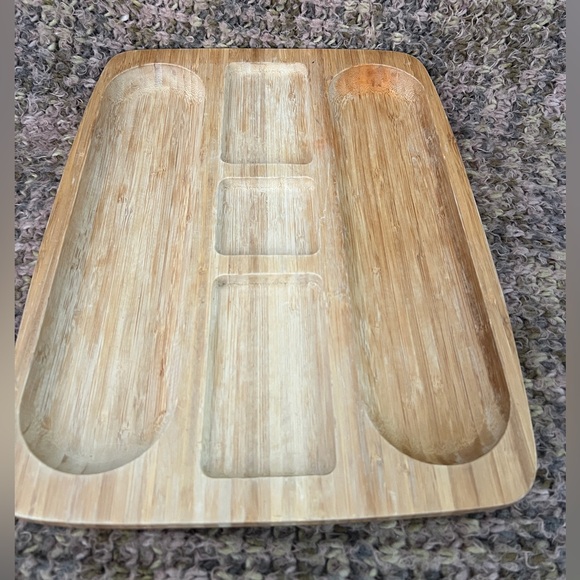 Large Rectangular Wooden Compartment Serving Tray/ Cheese And Fruit Board - Picture 5 of 12